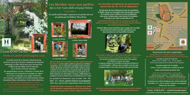 Dépliant de publicité d'un Jardin Philosophe à Boersch